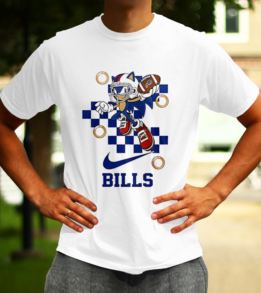Nike Sonic The Hedgehog Buffalo Bills Football Game Rings T-Shirt