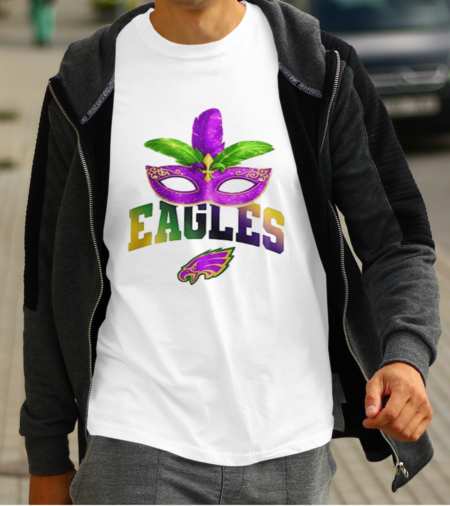 Eagles Mardi Gras Mask Festival Celebration T-Shirt