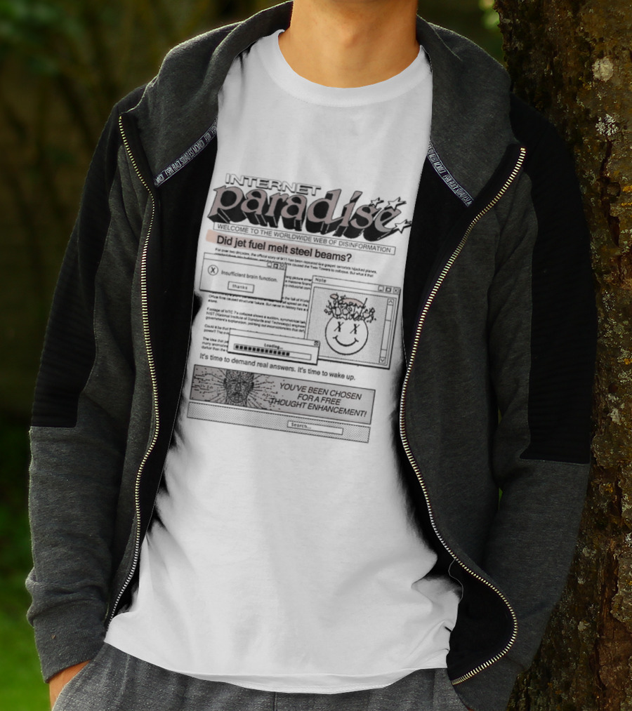 Internet Paradise Did Jet Fuel Melt Steel Beams Conspiracy Theory T-Shirt