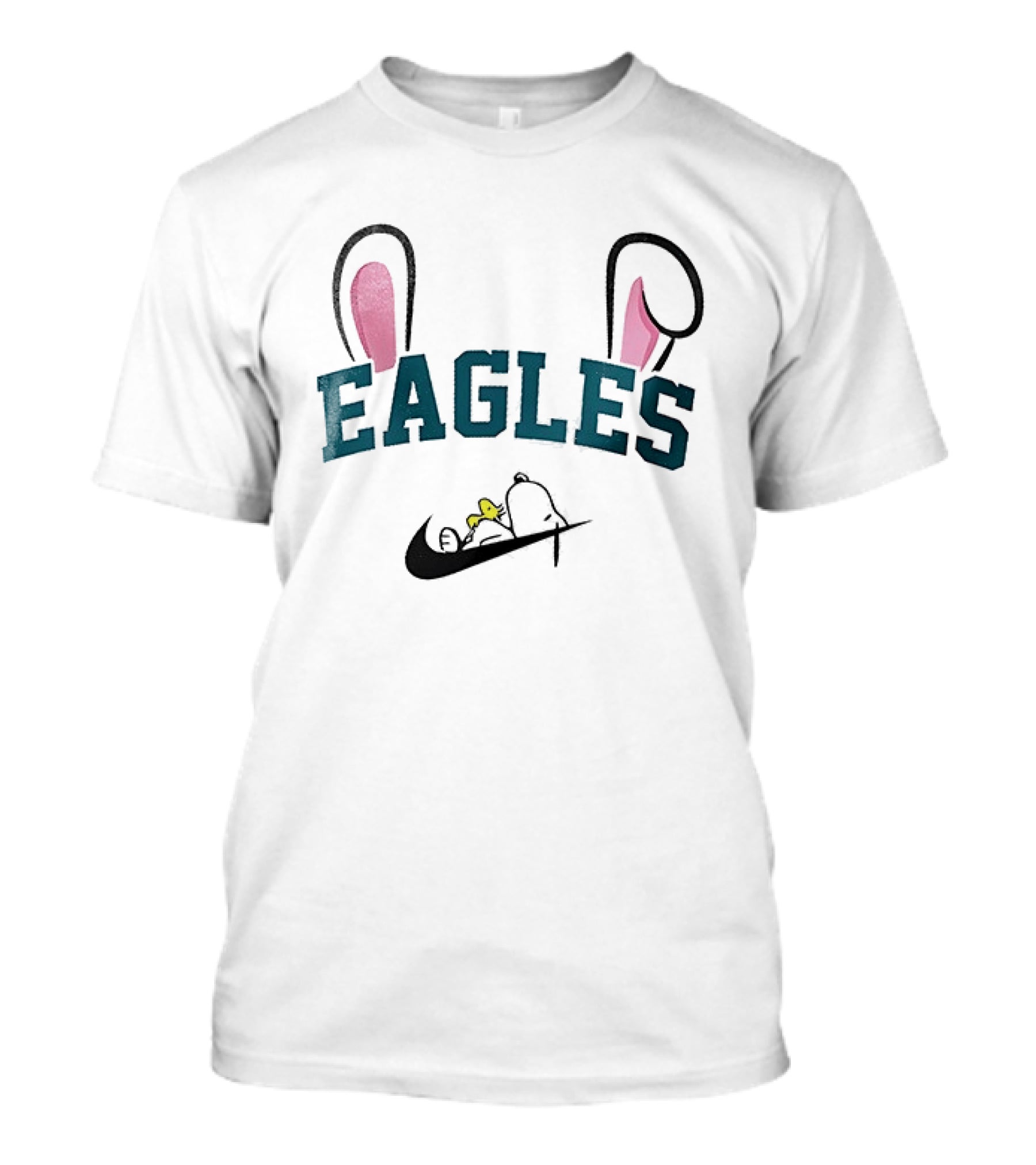 Eagles Peanuts Snoopy Woodstock Bunny Ears Easter T-Shirt