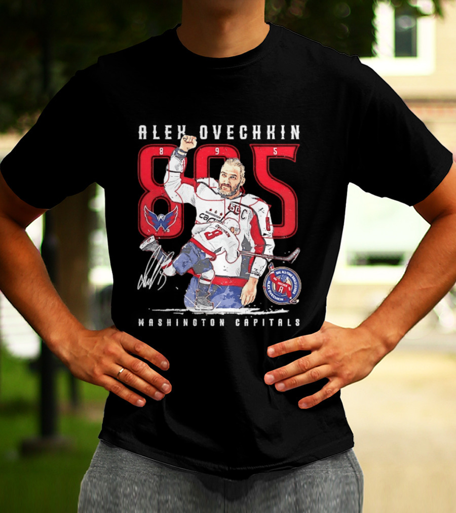 Alexander Ovechkin 895 Goal Scorer Washington Capitals Iconic Jersey Number NHL Champion T-Shirt