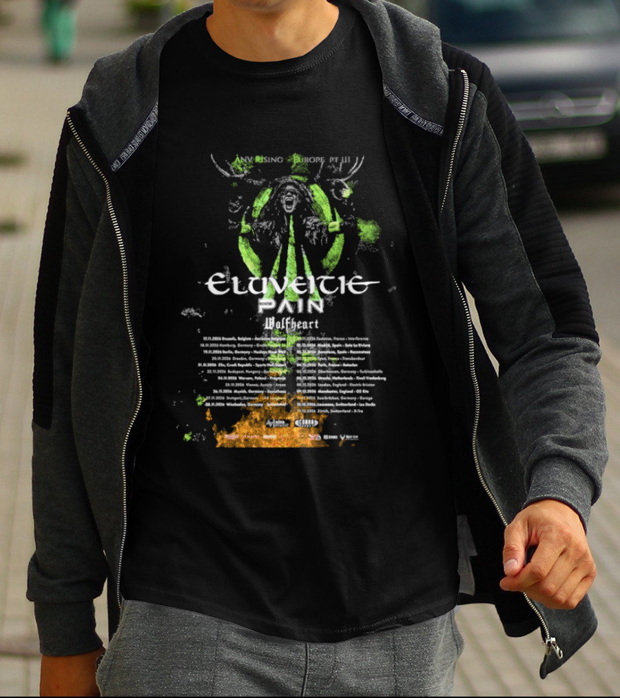 Eluveitie Pan European Tour 2026 Dates Part 3 Music Event T-Shirt