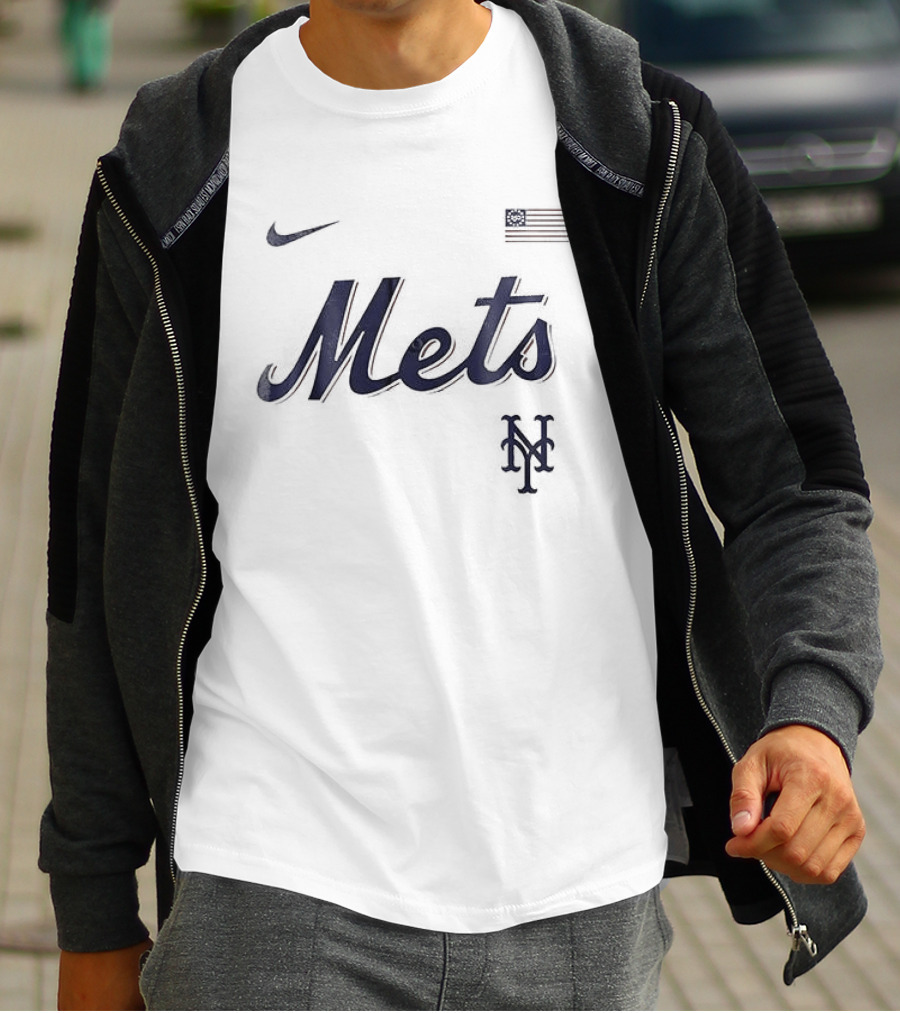 New York Mets Nike USA Flag 250th Anniversary Baseball T-Shirt