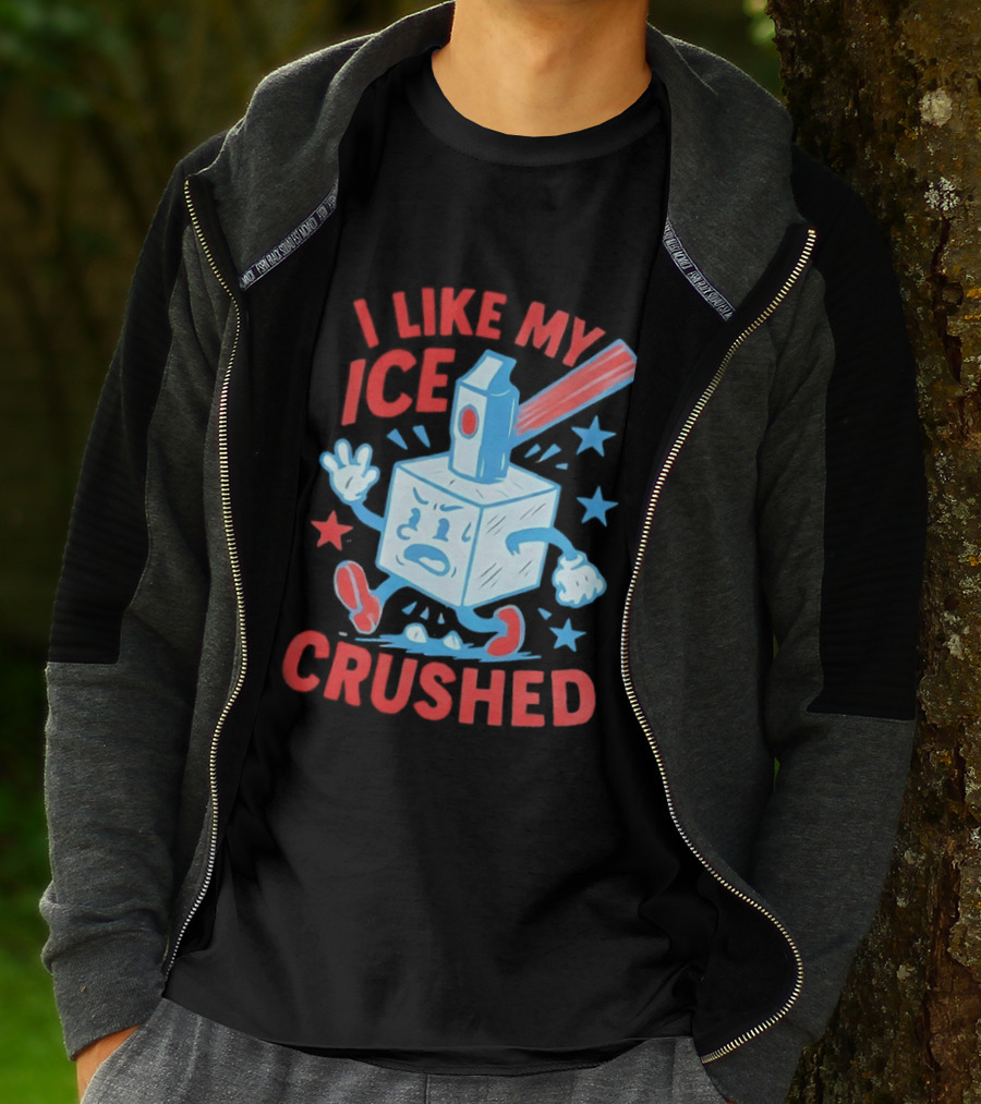 I Like My ICE Crushed Funny Ice Cube Hammer Stars T-Shirt