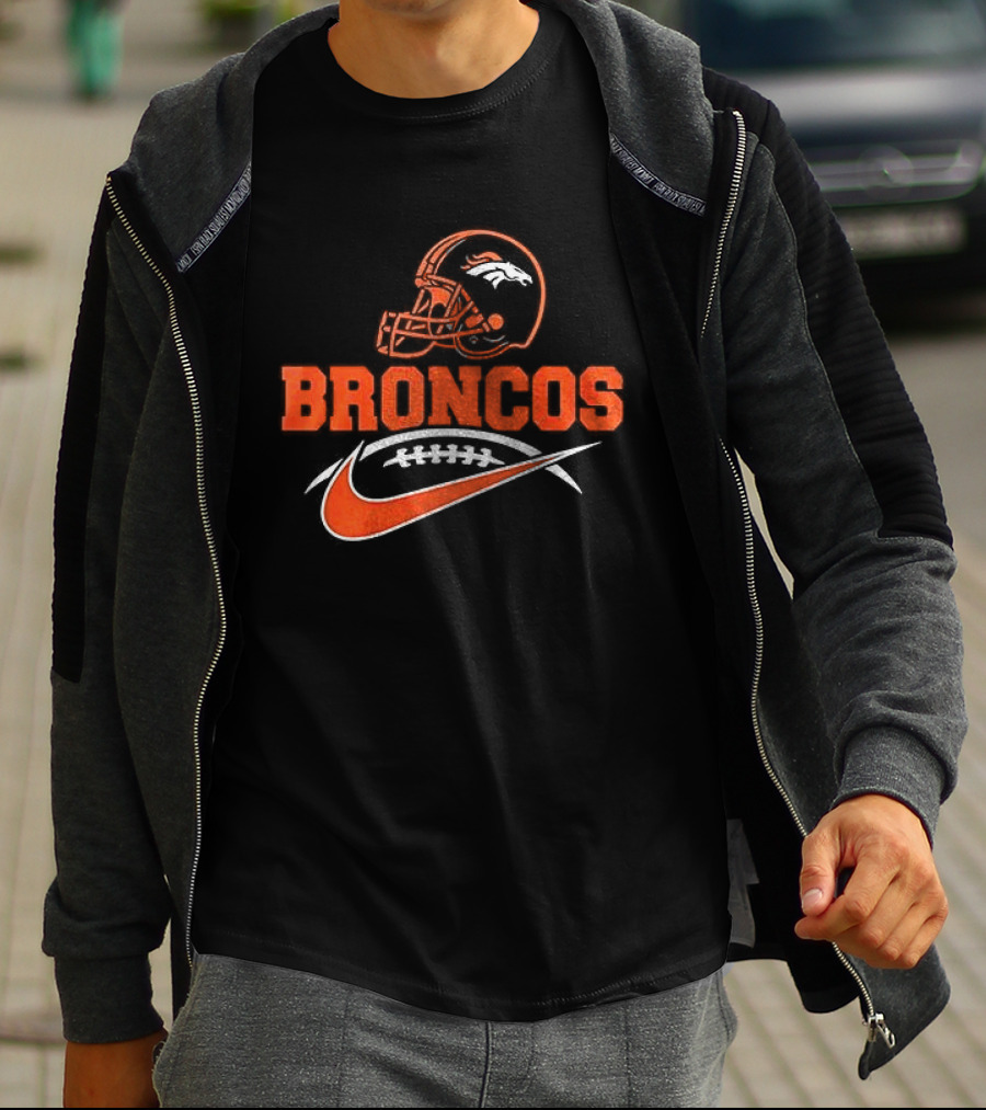 Denver Broncos Helmet Nike Football Fan T-Shirt