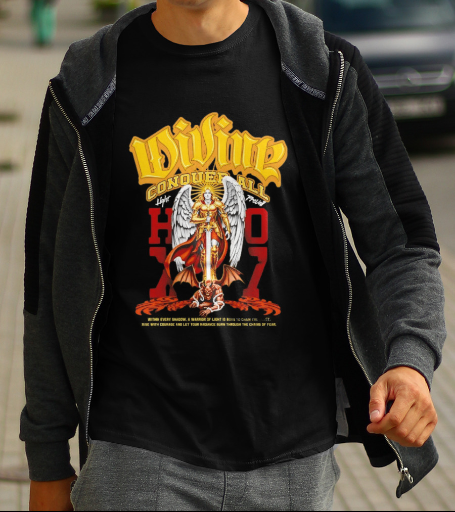 Divine Conquer All Angelic Warrior Battle HOXO17 T-Shirt