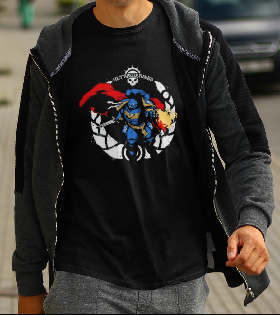 Warhammer Ultramarines Verse Skull Warrior With Helmet T-Shirt