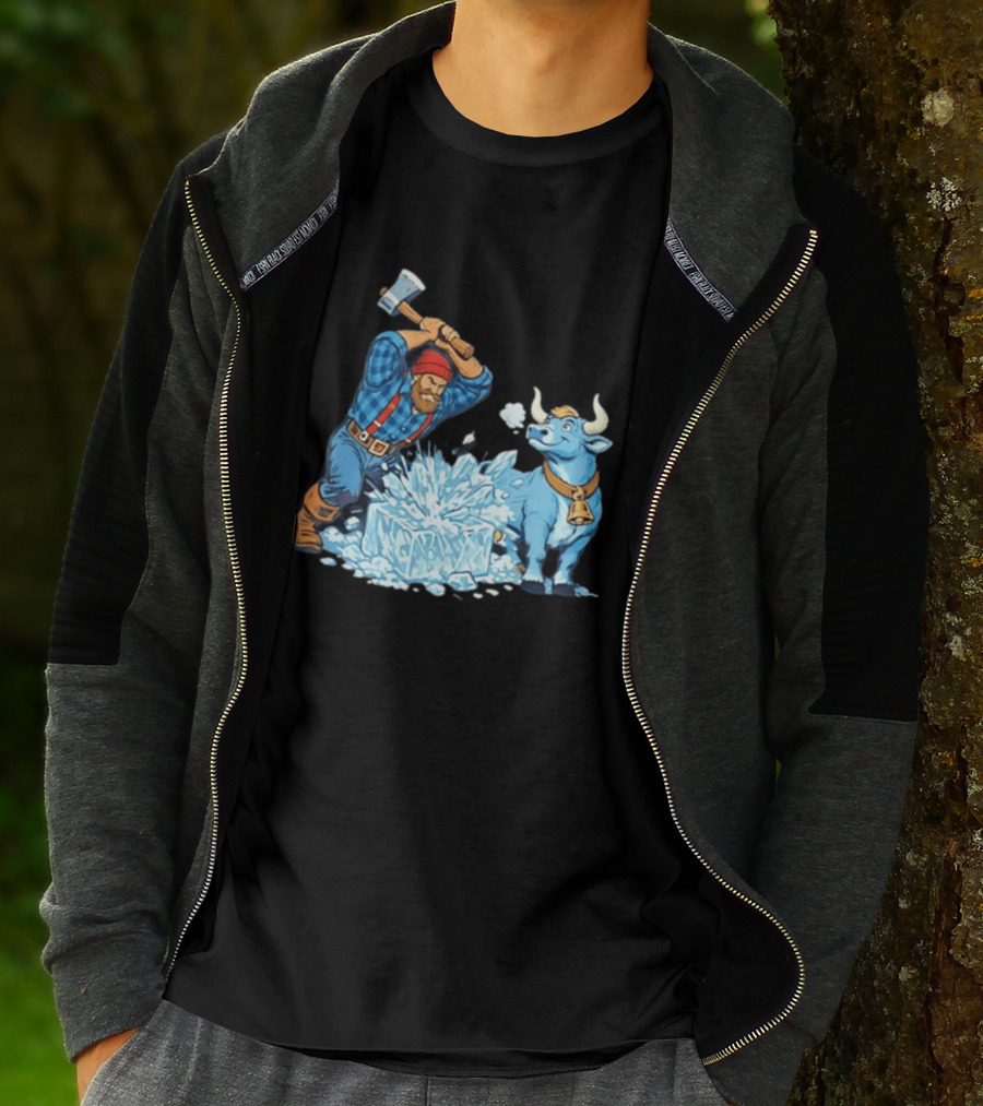 Minnesota Paul Bunyan Babe Blue Ox Breaking Ice Resistance T-Shirt