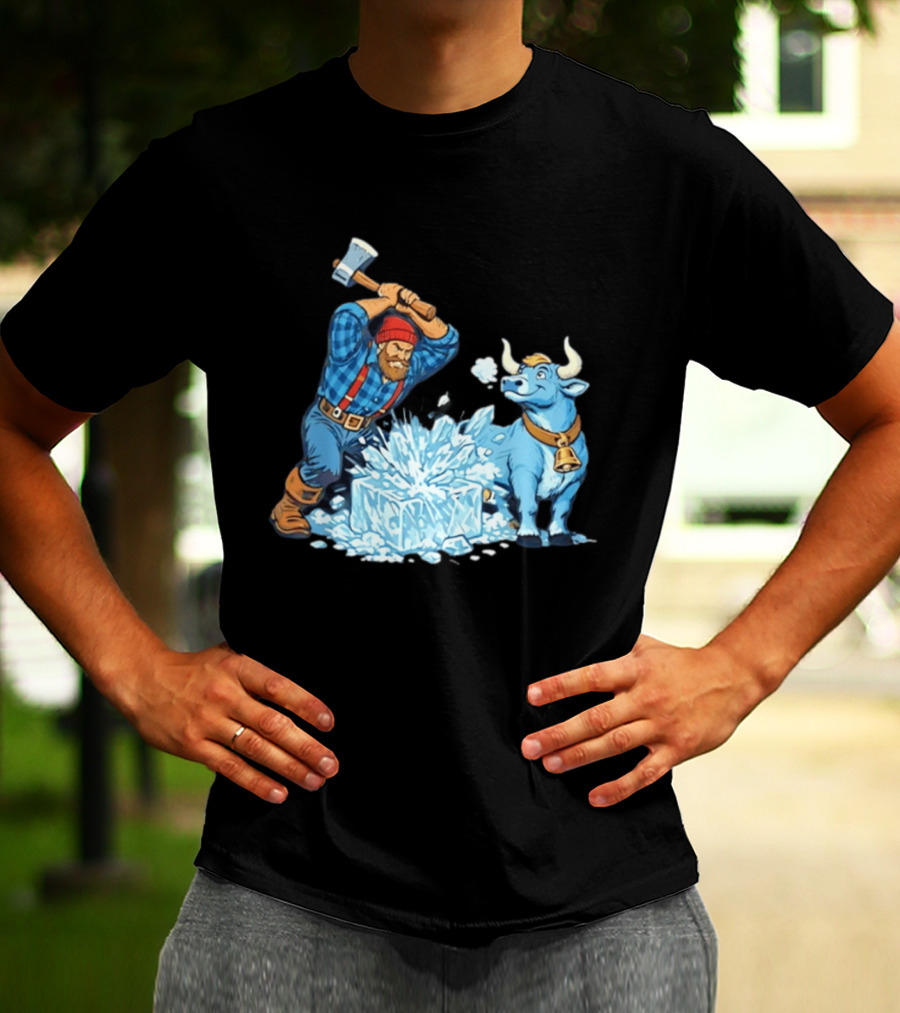 Minnesota Paul Bunyan Babe Blue Ox Breaking Ice Resistance T-Shirt