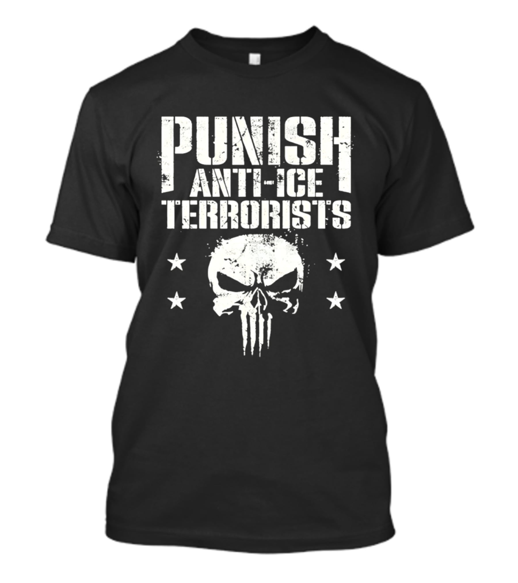 Punish Anti Ice Terrorists Skull Stars T-Shirt