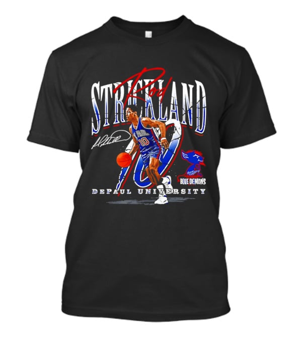 Rod Strickland DePaul University Blue Demons Basketball Number 10 T-Shirt