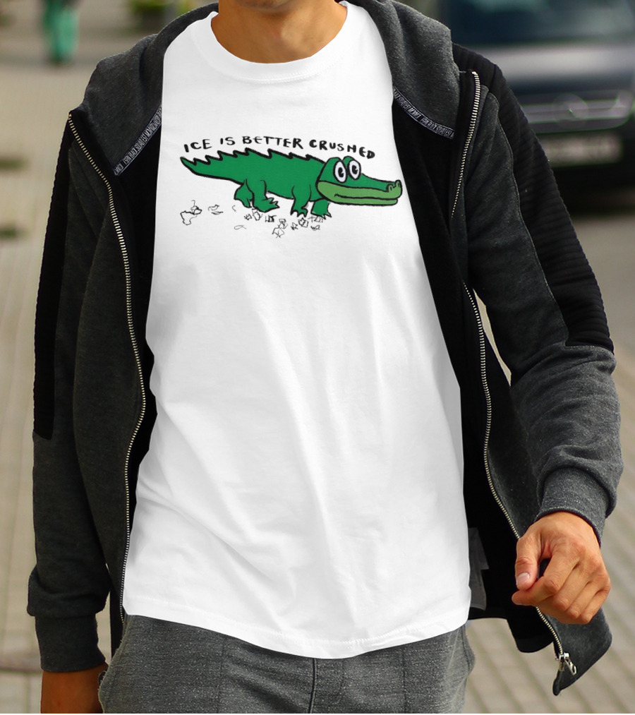 Alligator Ice Is Better Crushed Cartoon T-Shirt