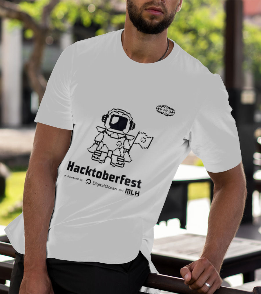 Hacktoberfest Astronaut Pixel Art Banner T-Shirt