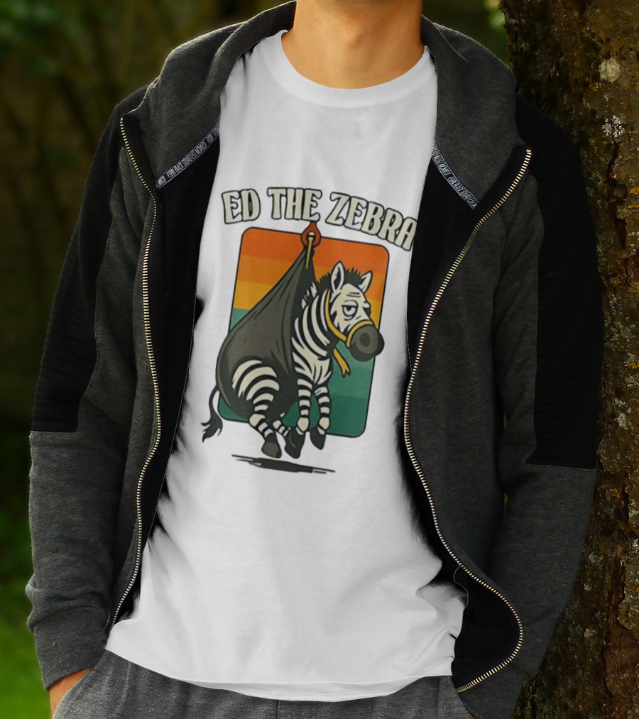 Ed The Zebra Retro Striped Capture Scene T-Shirt
