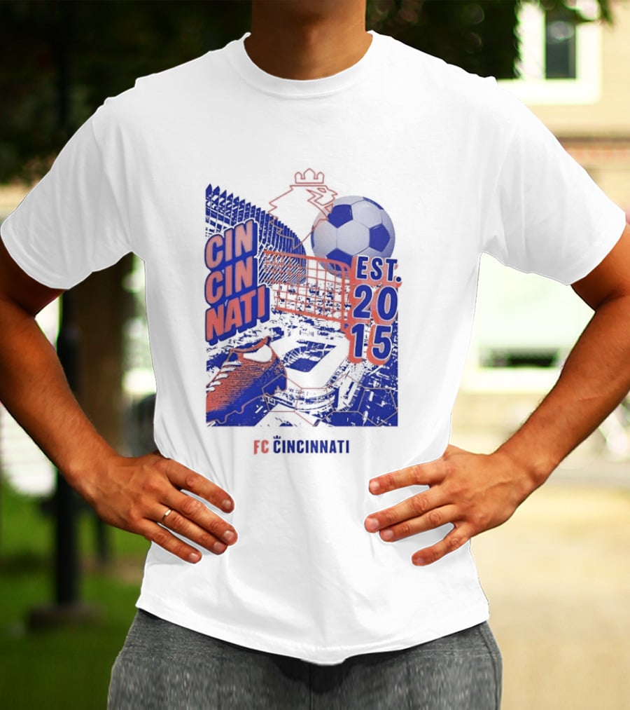 FC Cincinnati Est 2015 Soccer Ball Cleats Iconic Sports Team T-Shirt