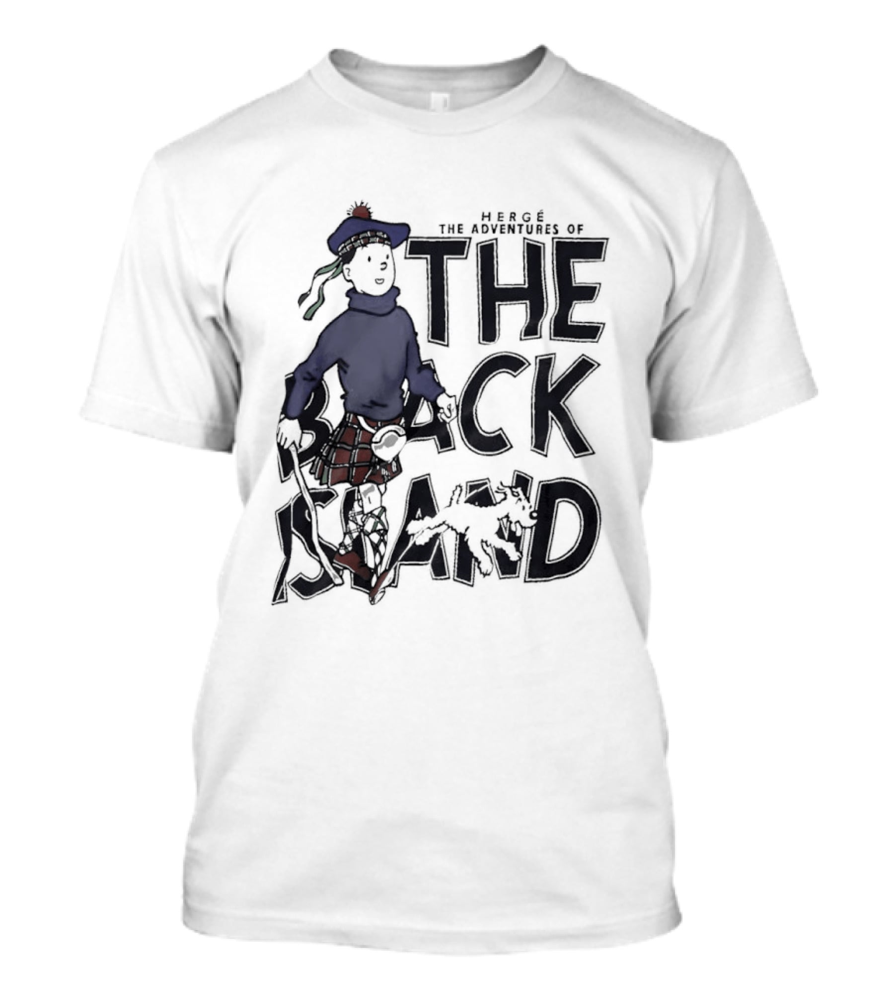 Hergé The Adventures Of Tintin The Black Island Character In Scottish Attire T-Shirt