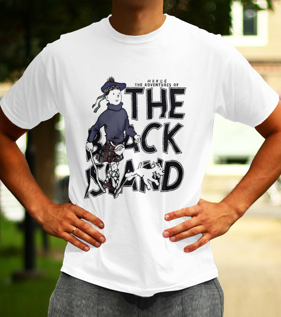 Hergé The Adventures Of Tintin The Black Island Character In Scottish Attire T-Shirt