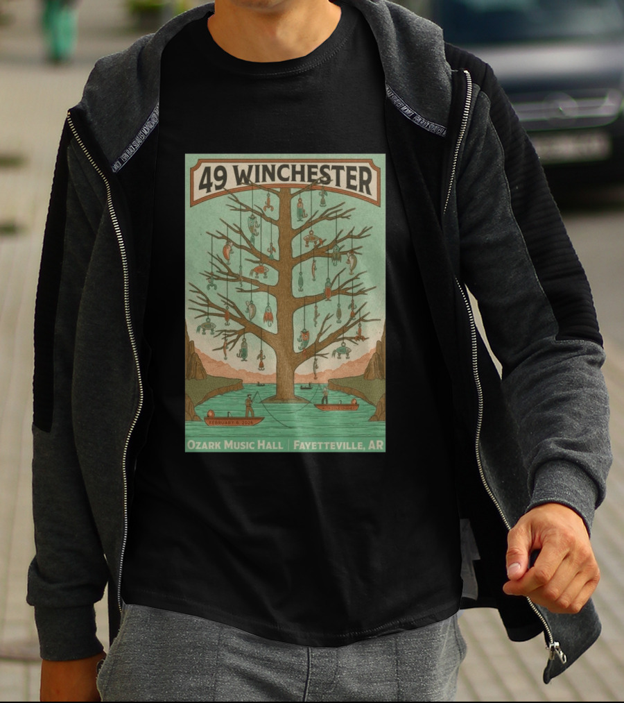 49 Winchester February 6 2026 Ozark Music Hall Fayetteville AR Concert Tree T-Shirt