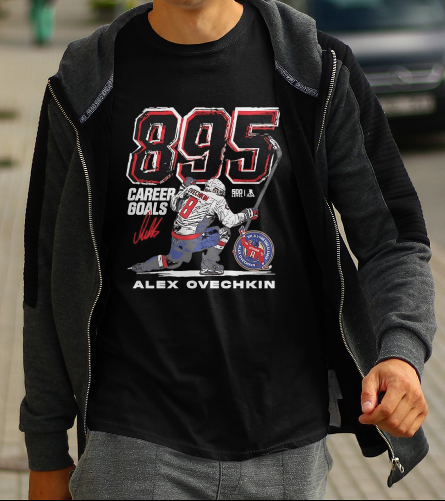 Alexander Ovechkin 895 Career Goals Washington Capitals NHL All Time Goal Leader T-Shirt