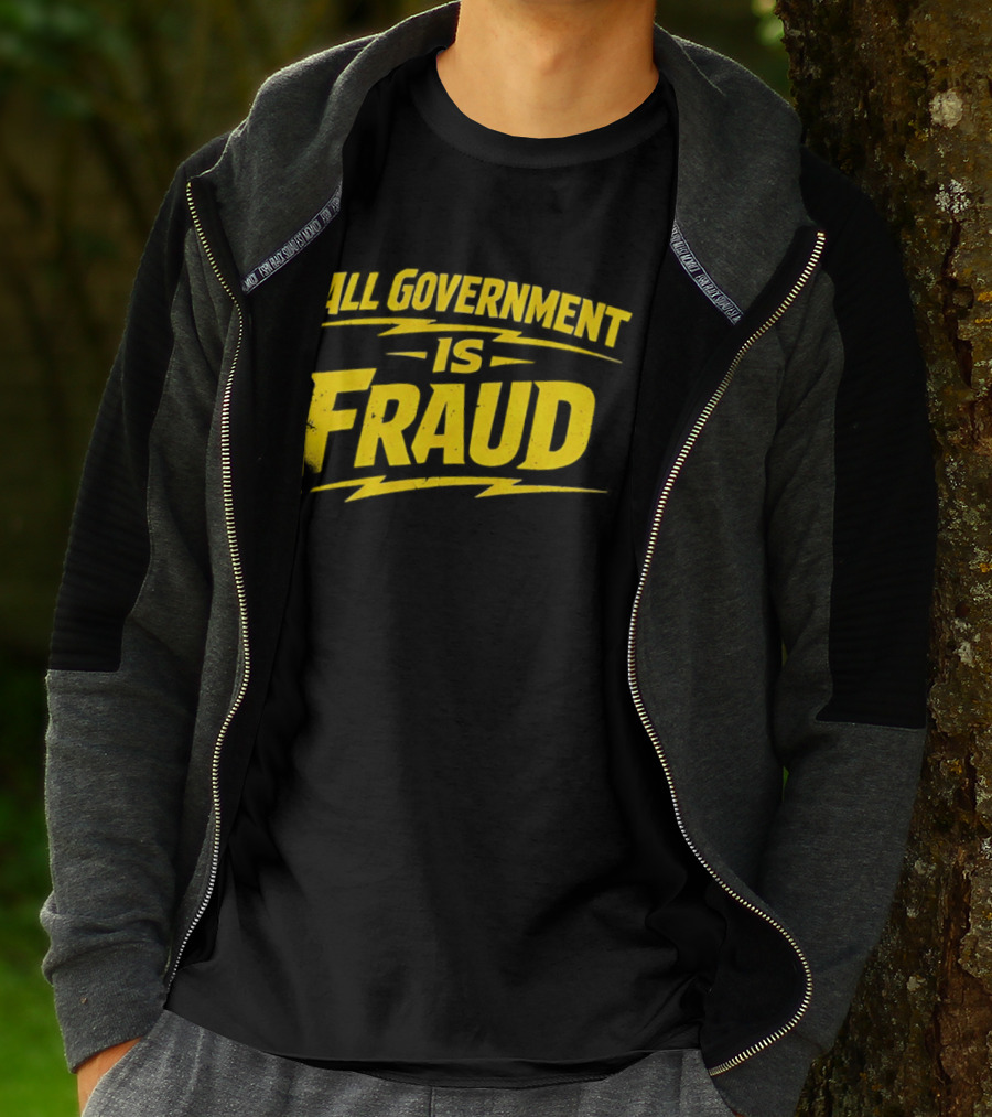 All Government Is Fraud Bold Yellow T-Shirt