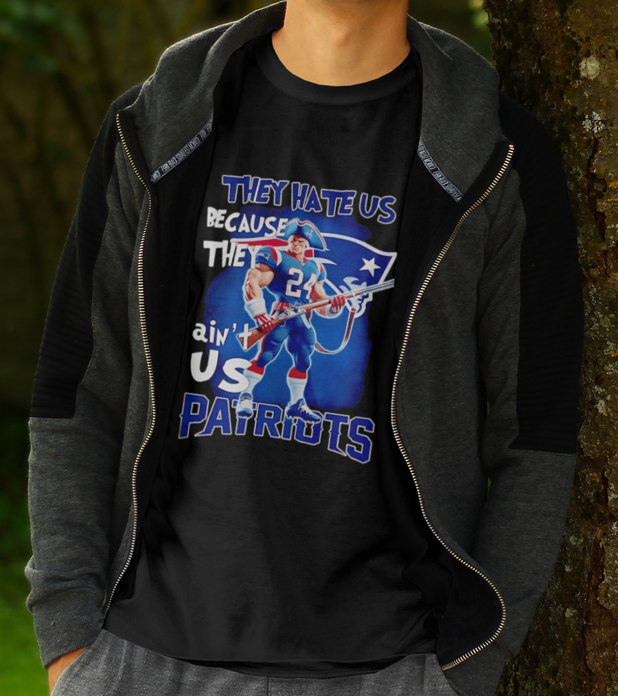They Hate Us Because They Ain't Us Patriots 24 Holding Shotgun T-Shirt