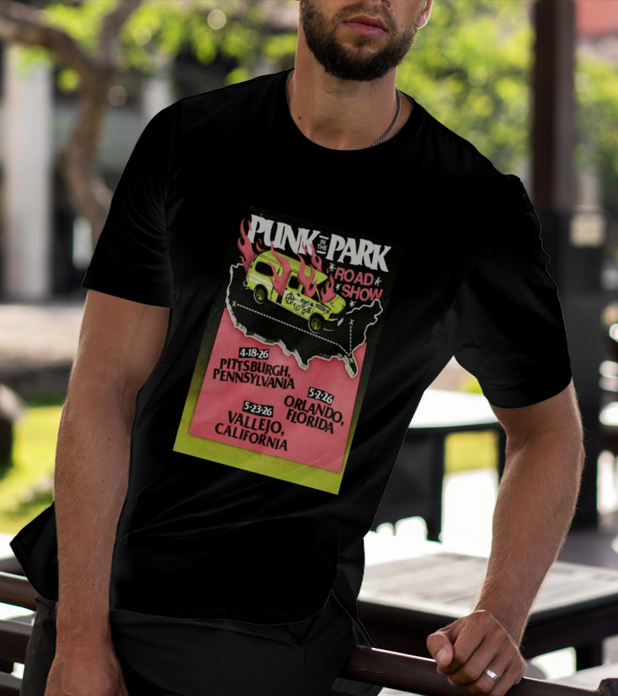 Punk In The Park Road Show April 18 2026 Pittsburgh Pennsylvania Tour Dates Orlando Vallejo T-Shirt