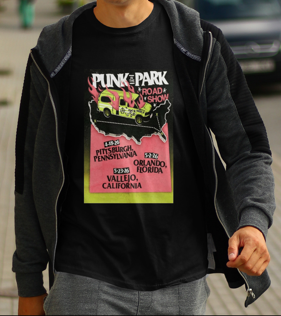 Punk In The Park Road Show April 18 2026 Pittsburgh Pennsylvania Tour Dates Orlando Vallejo T-Shirt