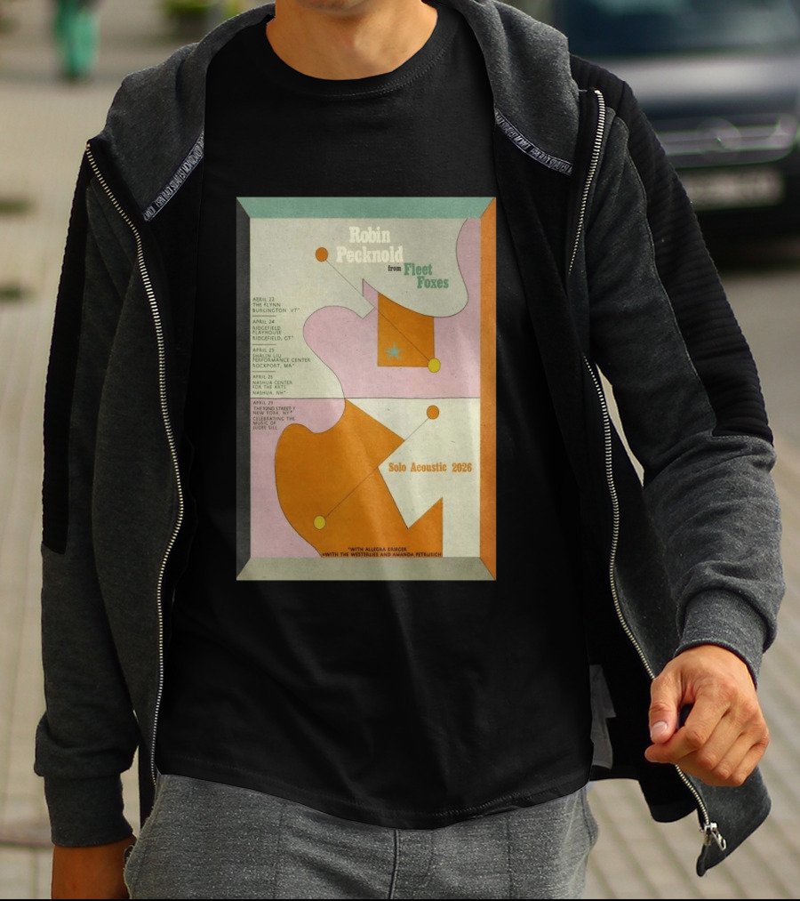 Robin Pecknold Fleet Foxes Tour 2026 Flynn Ridgefield Rockport Nashua NYC T-Shirt