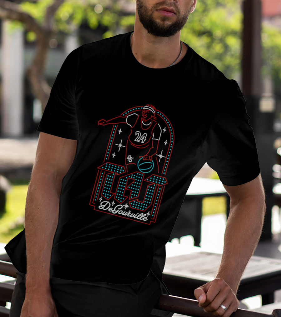 Taj DeGourville 24 San Diego State Aztecs Neon Basketball T-Shirt