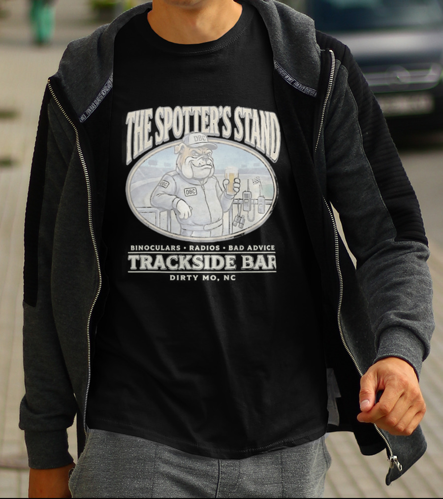 The Spotter's Stand DBC Bulldog Trackside Bar Binoculars Radios T-Shirt