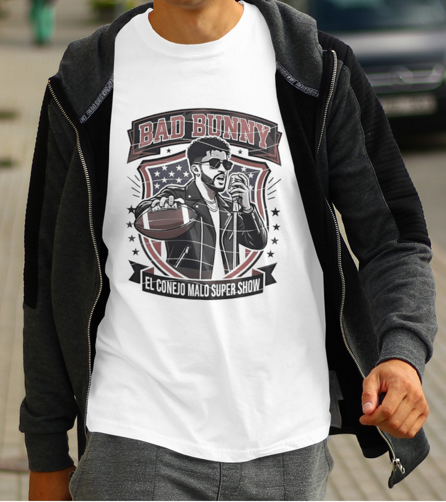 Bad Bunny El Conejo Malo Super Show Football Singer T-Shirt
