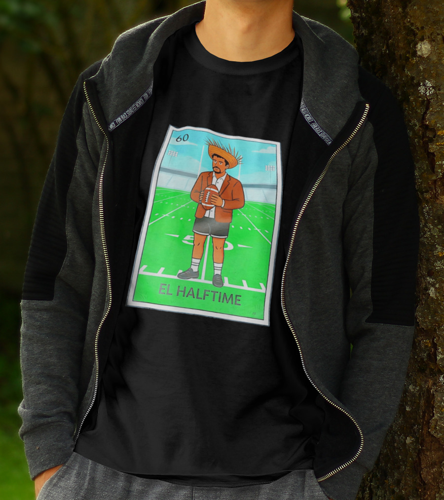 Bad Bunny El Halftime Football Card 60 Stadium Scene T-Shirt