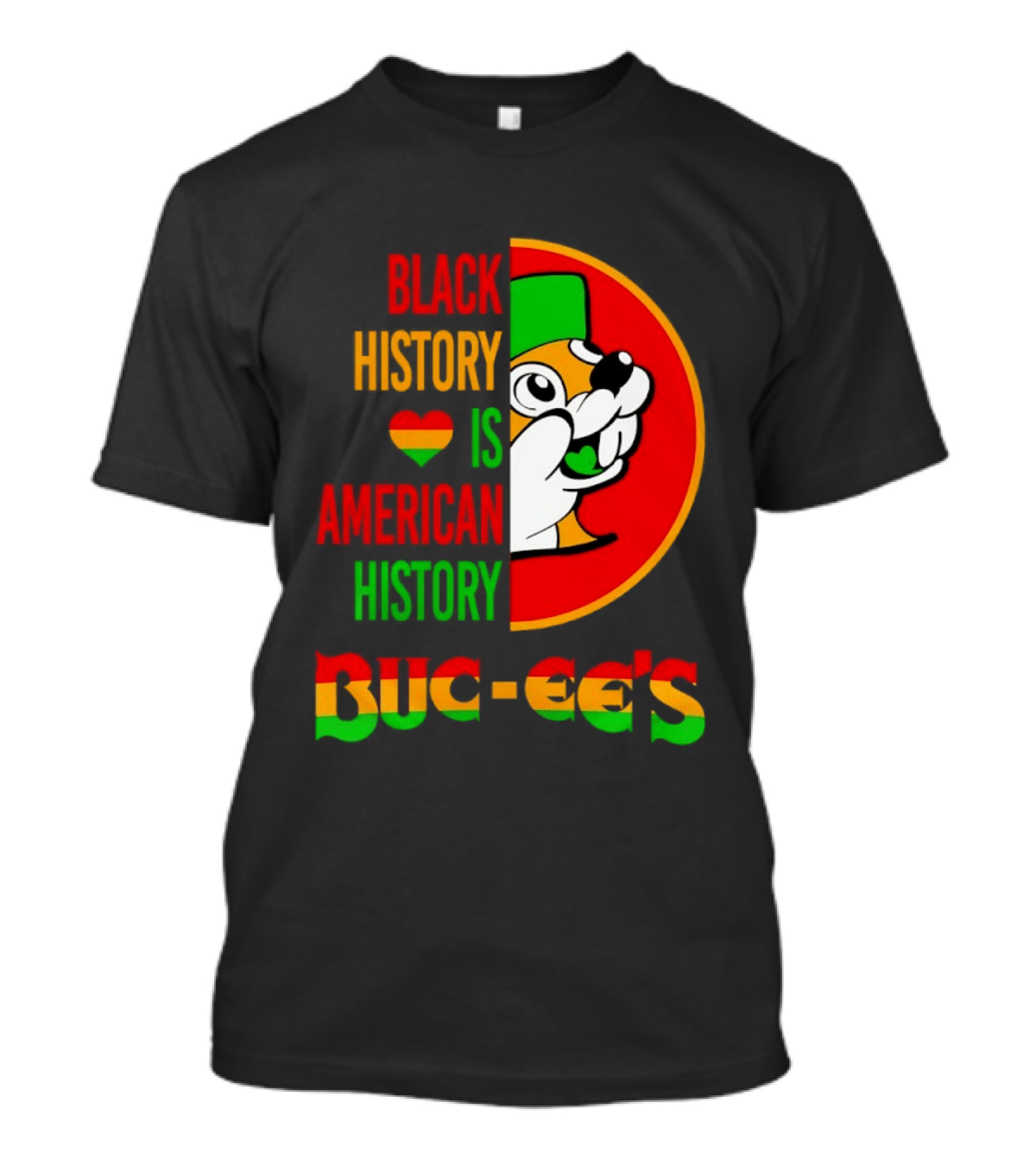 Buc Ee's Black History Is American History Heart Icon With Buc Ee's T-Shirt
