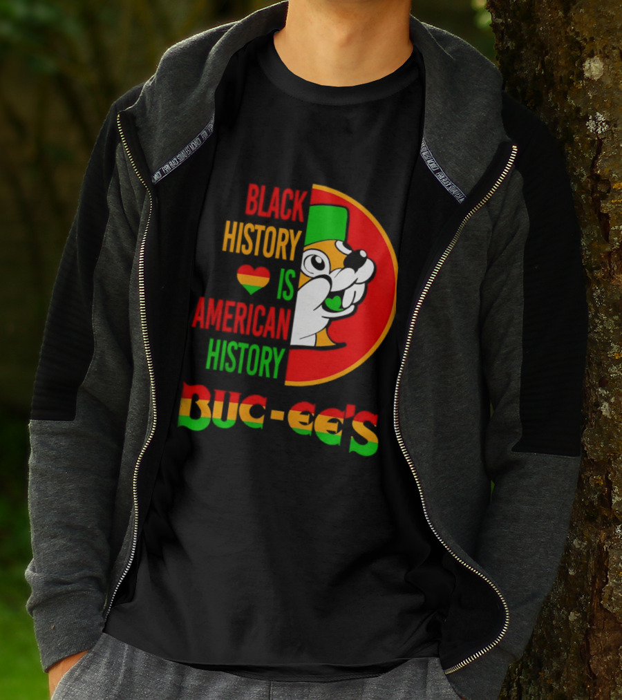 Buc Ee's Black History Is American History Heart Icon With Buc Ee's T-Shirt