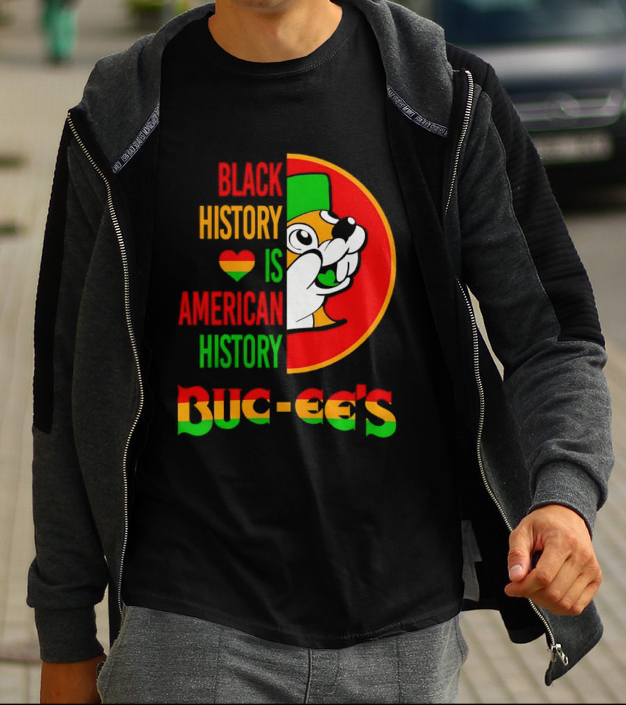 Buc Ee's Black History Is American History Heart Icon With Buc Ee's T-Shirt