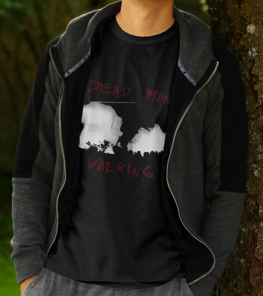 Dead Man Walking Zombie Hand Print Grunge T-Shirt