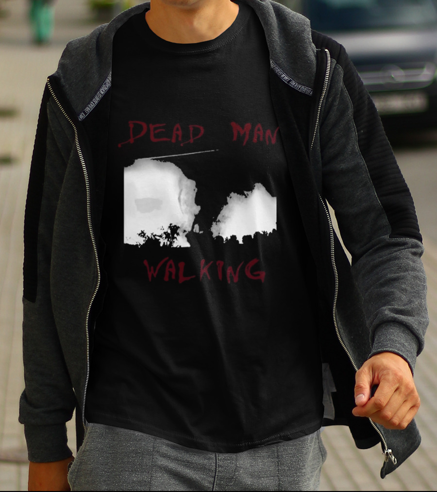 Dead Man Walking Zombie Hand Print Grunge T-Shirt
