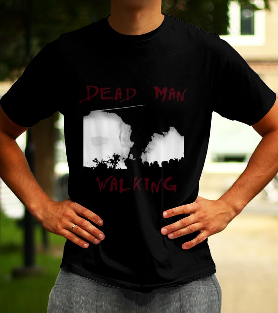 Dead Man Walking Zombie Hand Print Grunge T-Shirt