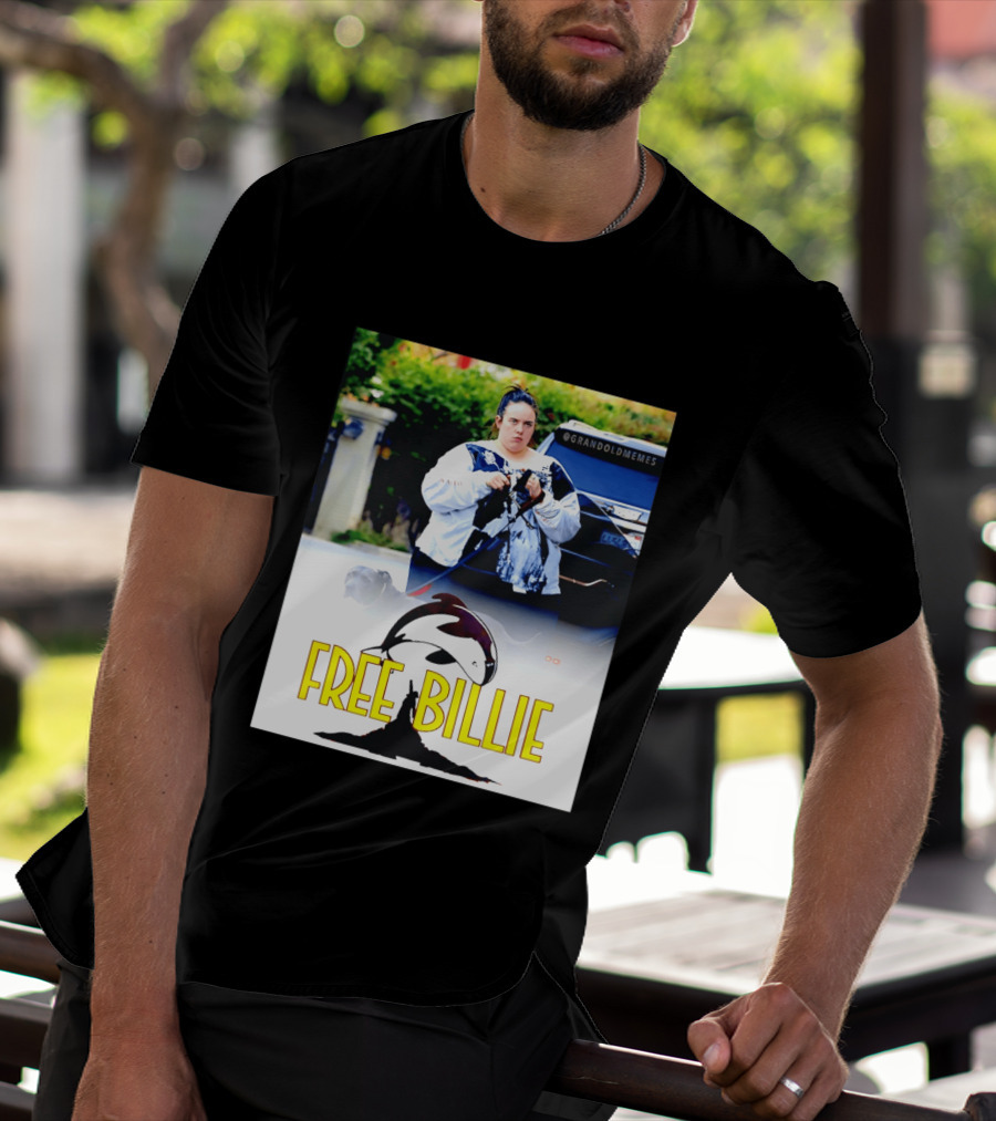 Free Billie Fat 2026 Meme Parody With Whale And Dog Walking T-Shirt