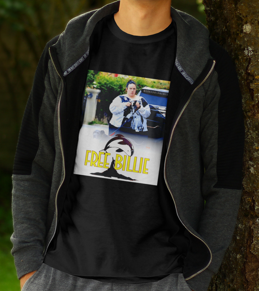 Free Billie Fat 2026 Meme Parody With Whale And Dog Walking T-Shirt