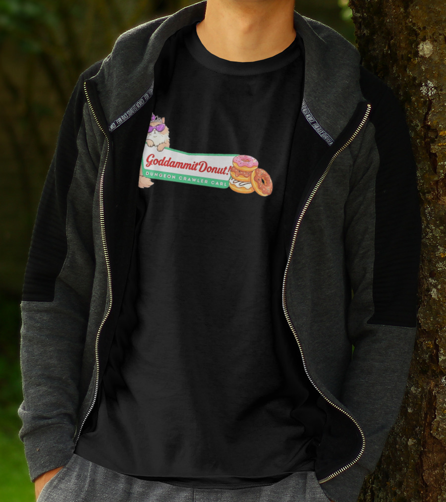 Goddammit Donut Dungeon Crawler Carl Cat With Sunglasses And Donuts T-Shirt