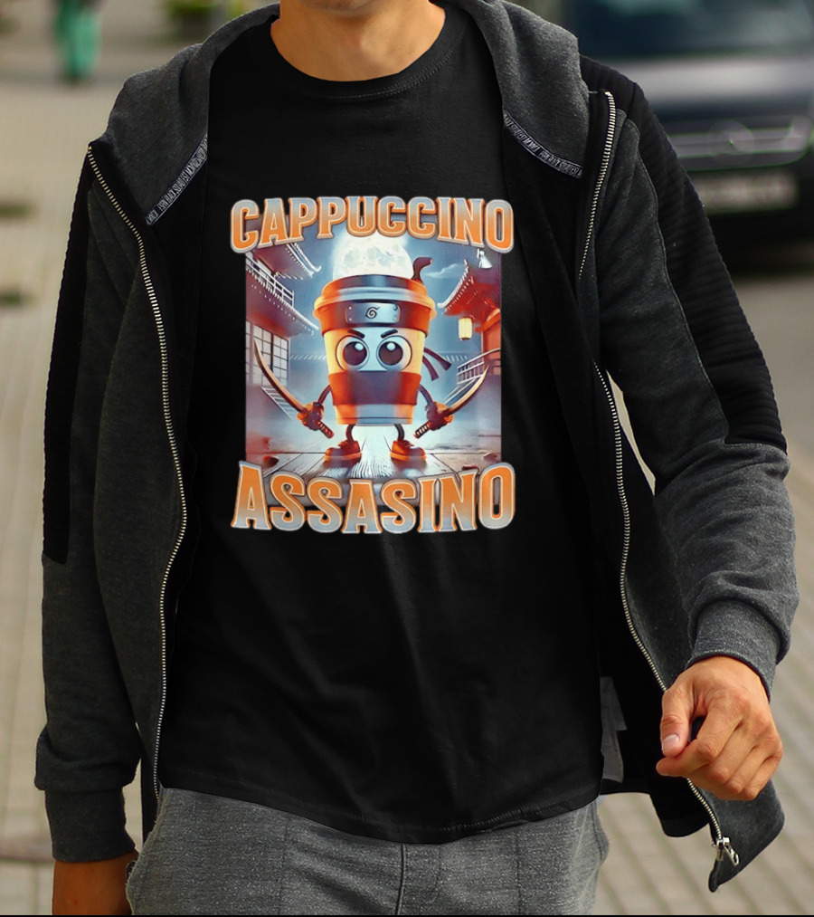 Cappuccino Assassino Samurai Warrior Ninja Martial Arts T-Shirt