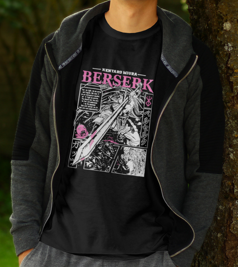Kentaro Miura Berserk Manga Panel Warrior Sword T-Shirt