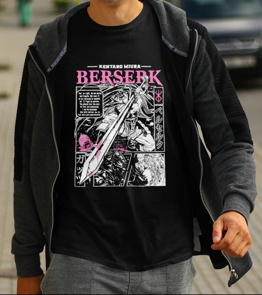 Kentaro Miura Berserk Manga Panel Warrior Sword T-Shirt