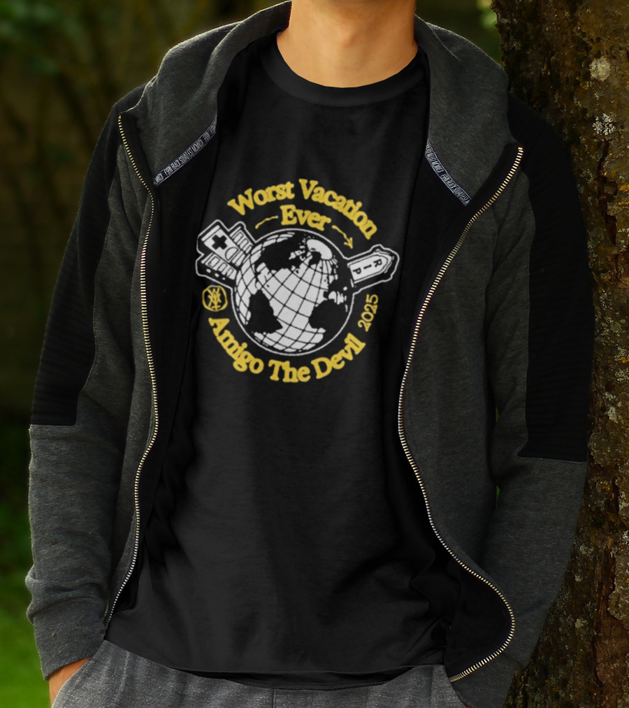 Amigo The Devil Worst Vacation Ever 2023 World Tour Circle Planet T-Shirt