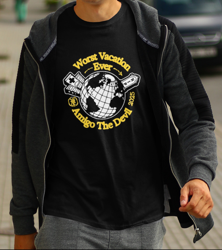 Amigo The Devil Worst Vacation Ever 2023 World Tour Circle Planet T-Shirt