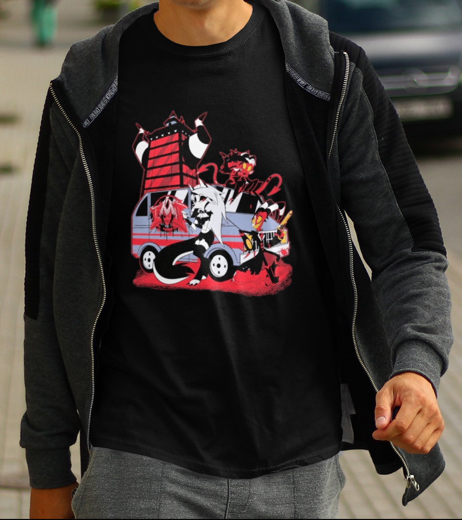 Hazbin Hotel Characters And IMP Van T-Shirt