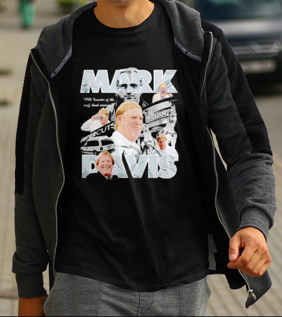 Mark Davis 1986 Inventor Of The Muff Hand Warmer Raiders Monochrome Humor T-Shirt