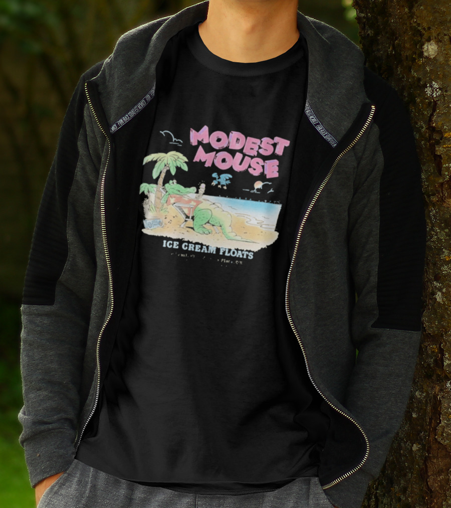 Modest Mouse Ice Cream Floats Relaxing Beach Alligator T-Shirt