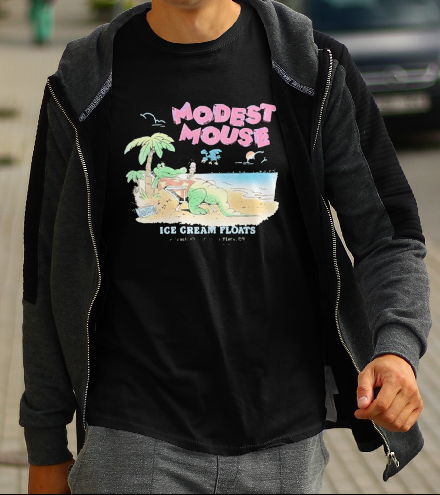 Modest Mouse Ice Cream Floats Relaxing Beach Alligator T-Shirt